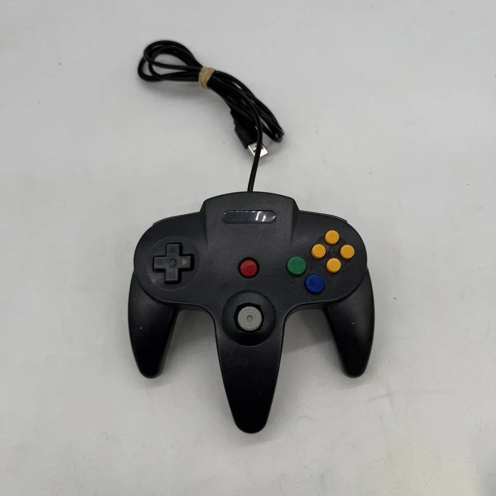 USB Wired Classic Black Controller For Nintendo 64 N64 Very Good 9E Untested